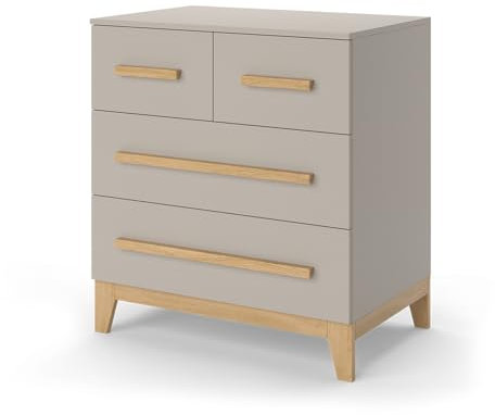 VitaliSpa Kommode Malia, Kommodenschrank, Cashmere-Eiche, 80 x 88 cm mit 4 Schubladen