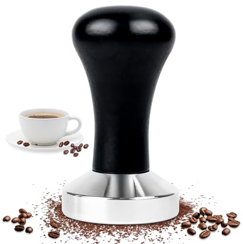 Byffoer Kaffeestempel 51 mm,Espresso Tamper Kaffeeauspuffer aus Edelstahl,Kaffeestempel Edelstahl für Einen Perfekten Espresso für perfekten Cafes und Kaffeeliebhaber