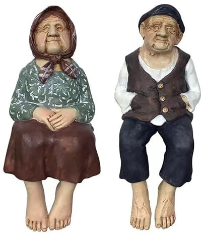 LXYAYY Pastoral Country Grandfather and Grandmother Ornaments Wedding Anniversary Couple Gift Desktop Decoration