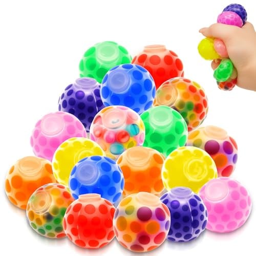 24 Pièces Balle Anti-Stress, Boules à Pétrir Anti-Stress, Balle Antistress