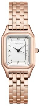 Rosefield Damenuhr IVY Armbanduhr Damenarmbanduhr Analog Uhr Römisch Ziffernblatt Quarz Uhrwerk Mineralglas Edelstahlarmband Gold Silber Rosegold