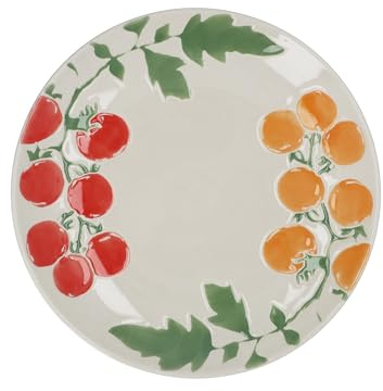 Gisela Graham Tomato Design Stoneware Side Plate, Round, 20.5cm