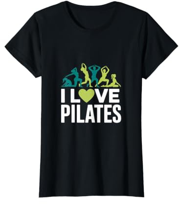 I Love Pilates Yoga Esercizio di Allenamento Maglietta con Stampa Grafica Economica