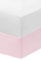 Dudu N Girlie Crib Fitted Sheets 40x90cm - Crib Sheets 100% Cotton Jersey -Hypoallergenic Pram Sheets Breathable Easy Care - Cradle Fitted Sheets (Pack of 2, White & Pink)