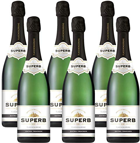Superb Sekt Extra Trocken aus traditoneller Flaschengärung (6 x 0.75 l)