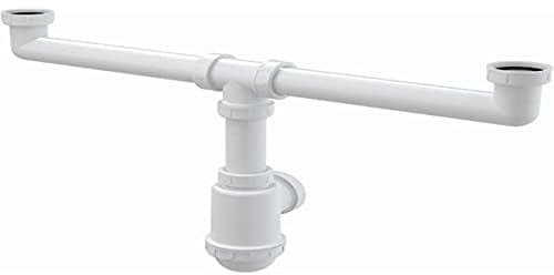 Alcaplast A448 Sifón Doble para Fregadero, Blanco