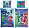 PJ Masks Linon Kinder-Bettwäsche Night Catboy Owlette Eulette Gekko Blau Grün Rot 135 x 200 + 80 x 80 cm 100% Baumwolle deutsche Größe 2 Motive Pyjamahelden Mask Wende-Bettwäsche Reißverschluss