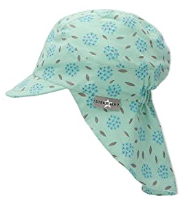 Sterntaler Mädchen Schirmmütze mit Nackenschutz Hortensie Sonnenhut, mittelgrün, 49