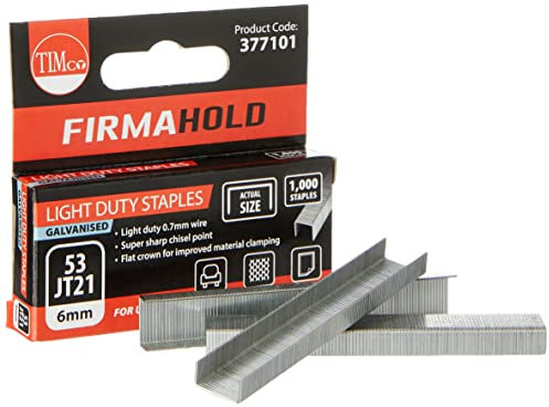 TIMCO FirmaHold Light Duty Staples - Chisel Point - Galvanised - 6mm