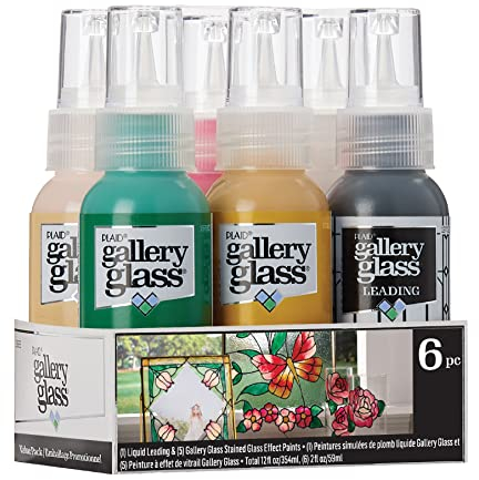 Gallery Glass, Floral Stained Kit, Glass Paint Set for DIY Arts and Crafts, Perfect for Beginners and Artists, 1 Count (Pack of 6)