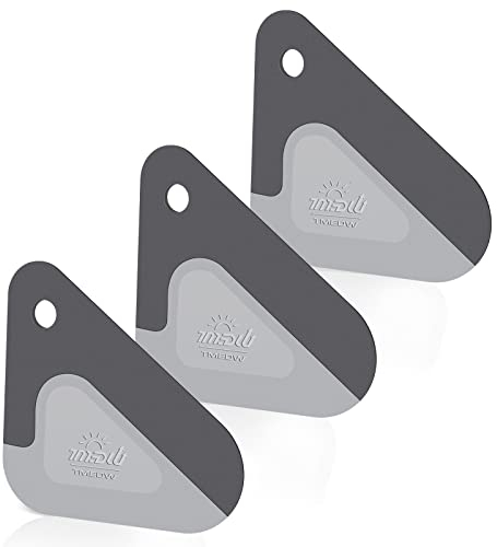 Food Scraper, 2-in-1 Pot and Pan Dish Scraper, Nylon and Silicone, Kitchen Scraper Tools for Cast Iron Skillets, Cookware, Dishes, Pans and Pots, Heat Resistant, Set of 3