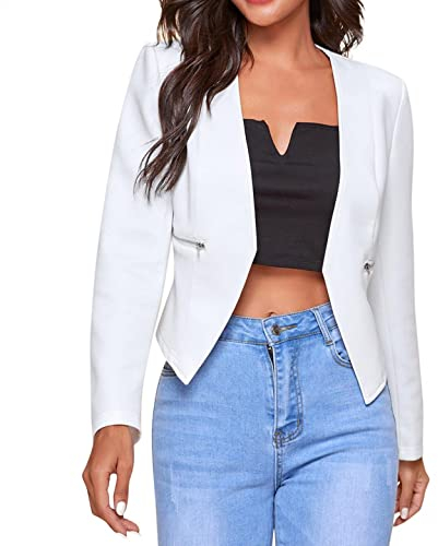 callmo Damen Blazer Sportlich Kurzblazer Damen Festlich Business Sommerjacke Business Damen Longblazer Elegant Langarm Blazer Sakko Tailliert Sakkos Anzüge Sportlich Schlanke Passform Jacke