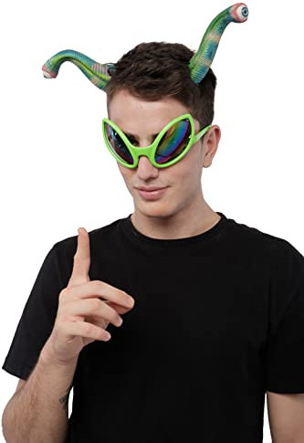 Alien Invader Antennenstirnband und Brille, Grün, für Erwachsene, 2 Stück, Einheitsgröße