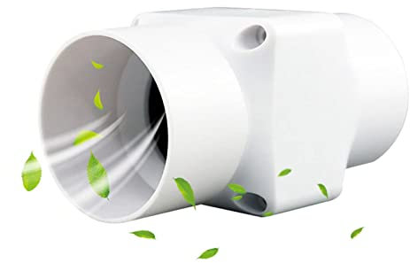 BAZIGA 6W Inline Duct Exhaust Fan with Variable Speed Controller 2 Silent Inline Duct Fan Wall-Mount Ventilation Fan for Window Duct Glass Grow Tent Bathroom Vents (6w 50/50MM)