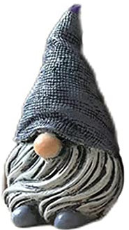 MOOCOCO Gnomes Ornament Resin Statues Mini Dwarf Figurine for Desk Outdoor Garden Patio Porch Lawn Home Decor Sculpture (Blue)