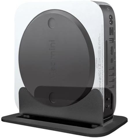 JEMACHE Metal Desktop Vertical Stand for Apple Mac Mini 2010-2023 M1, M2, M2 Pro (Black)