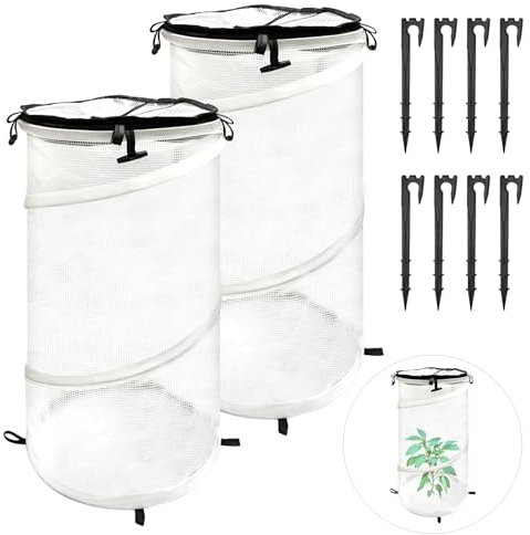 Pop-Up-Mini-Gewächshaus für Hochbeet, tragbares PVC-Spring-Up-Popup-Gewächshaus, Pflanzenschutz und Frostabdeckung für junge Tomatenpflanzen und andere Pflanzensämlinge für Frost und Regen, Schwarz, 2