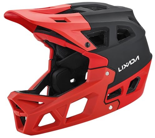 Lixada Full Face Helmet for Adult, Mountain Bike Racing Downhill MTB Helmet for Mountain Bike