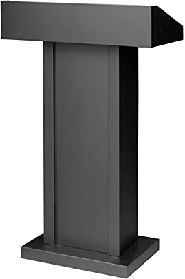 Podium Präsentation Rednerpult Ständer Podium, großes Aufsatz-Kirchen-Eisenpodest mit Schallwand, anwendbar für Einkaufszentren, Schulen, Präsentationen, Ausstellungen/Schwarz/70 x 32 x 107 cm