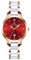 rorios Damen Edelstahl Armbanduhren Quarzwerk Uhr Classics Kleider Damenuhren Keramik Armband Uhren Leuchtend Analog für Uhr Frauen Rot A