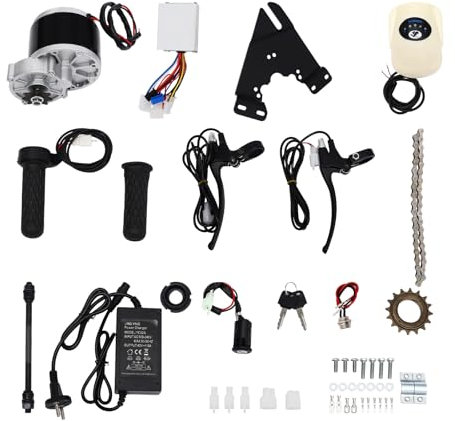 NIGORIY 24V 250W Elektro Conversion Twist Kit 330rpm Fahrrad Motor Umbausatz Bürstenmotor Set DIY Kupfer-Motor für Die Meisten Fahrradräder
