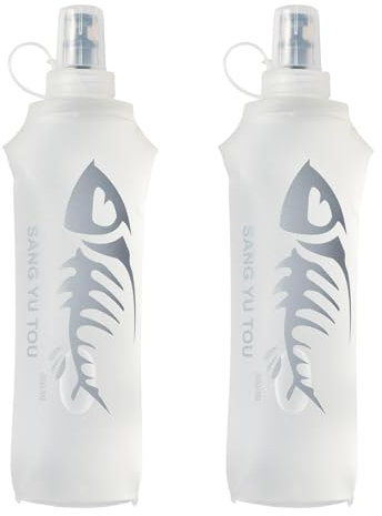 2 Gourde Souple, 500ml Flasque Running Sans BPA Pliable Flasque Running GourdeFlasque Souple Sport Bouteille D'eauSouple Poche Hydratation Réservoir D'Eau Flacon