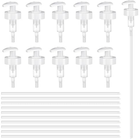 AHANDMAKER 10Pack 38mm Gallon Pump Dispenser - Leak Proof Dispenser for Hand Soap - Plastic Pump for Gallon Jug for Household & Commercial - Pump Lid Top Replacement for Lotion, Shampoo, Conditioner