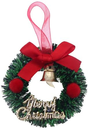 Miniatur Weihnachtskranz, 6cm Klein Weihnachtsschmuck, Adventskranz Tischkranz, Puppenstube Weihnachten Ornamente, Stilvolle Und Festliche, Weihnachtsbaum Weihnachtsdeko Anhänger