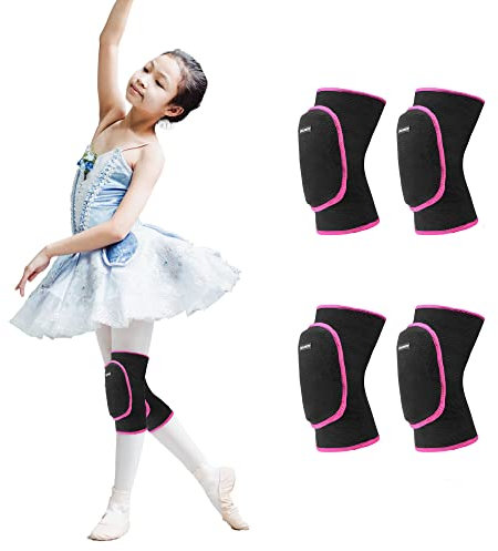 EULANT 2 Paia Elastico Ginocchiere Pallavolo Donna,Morbido Ginocchiere Danza,Protezione del Ginocchio Sport per Bambini & Junior per Bici mtb Calcio Basket Scooter Ginnastica Ritmica Gattonare