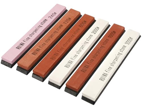 6 Pezzi Pietra per Affilare Coltelli, 120/240/600/1000/2000/3000 Pietre per Affilare Coltelli, Pietra Ad Acqua, Pietre Affilatura Coltelli, Cote Affilacoltelli per Cucina, All'aperto