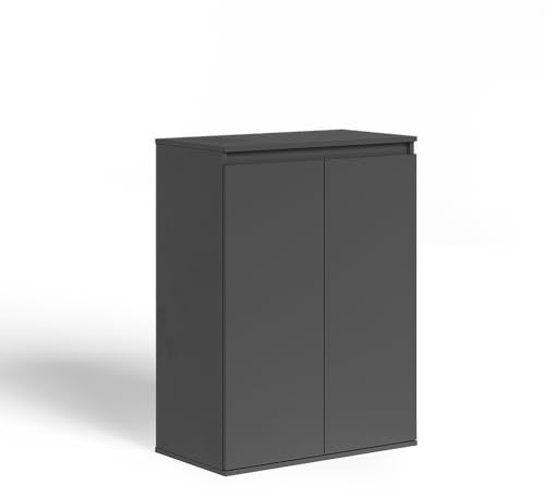 Vicco Kommode Claus, Anthrazit, 74 x 99.6 cm | mit 2 Türen, zur Aufbewahrung von Kleidung und Haushaltsgegenständen