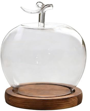 Dôme en verre - Plateau de table en forme de fruit - Cloche en verre avec conservé - Accessoire décoratif pour la maison - Élégant objet de collection - Boutique de bureau à domicile - Bijoux de