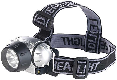 Lunartec Helmlampe: LED-Stirnlampe mit 7 LEDs und 3 Helligkeitsstufen, 30 Lumen, 0,3 Watt (Kopflampe, Stirnleuchte, Taschenlampen)