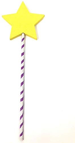 Room on the Broom Inspired Yellow Star Wand Striped Handle World Book Day