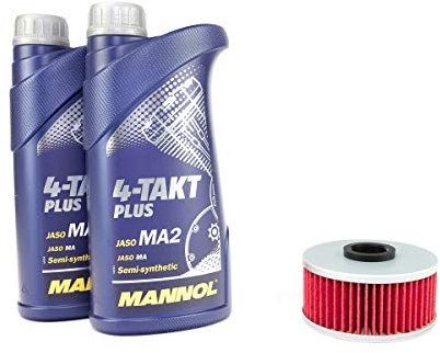 Motoröl Ölfilter HF144 Set SAE 10W-40 2 Liter für Yamaha FZR 600 XJ 550 600 650 700 750 900 XS 250 360 400 YX 600