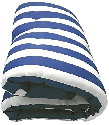 Genérico Cojín para tumbonas. Medidas 180 x 55 x 8 cm. Colchoneta para Silla y Tumbona de Playa, Piscina, jardín (Rayas Azules)