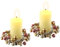 LED-Kerze aus Echtwachs mit Kranz 2er Set elektrische Kerze Warmweiß Stimmungslicht Lichter Dekoration Stumpenkerze große Adventskerzen Adventskranz Kranz romantisch Valentinstag, rosa/gold, 2er Set