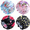 Yoosit 4 PACK Double Layer Waterproof Reusable Satin Shower Caps with Adjustable Bath Hair Caps Stretchy EVA Bathing Hats Bonnets Curly Long Braids Hair for Women Girls (pack of flowers)