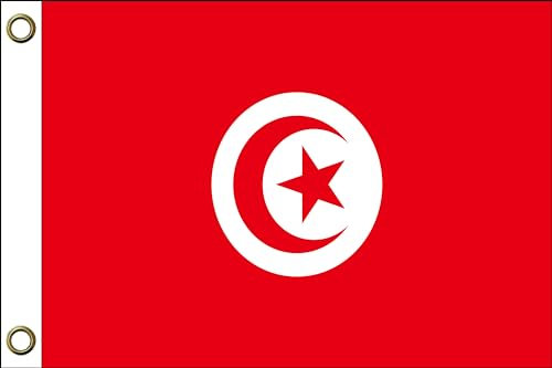 Drapeau de la Tunisie | 150 cm x 90 cm / 90 x 150 cm | Résistant aux intempéries et durable | Polyester avec deux œillets