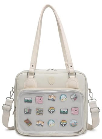 Oxford Ita Bag Crossbody-Tasche Umhängetasche Messenger Rucksack Mehrzweck-Pins Display, Weiss/opulenter Garten, Nutzfahrzeug