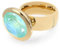 Qudo gold Ring TIVOLA big Edelstahl crystal silky sage delite (milchig türkis) (58 (19))