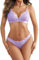 Avidlove Lingerie Donna Set Sexy Pizzo Floreale Intimo Estivo 2 Pezzi Babydoll Sleepwear Set con Reggiseno e Panty Viola XXL
