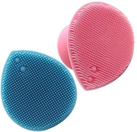 Handshampoo Reinigungsbürste aus Silikon -pack für Gesicht | Tiefenreinigende Anwendung, Sanfte Struktur, 2 Stück, Praktische Form für Tägliche Pflege