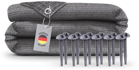 Bestlivings Vorzeltteppich (250 x 350cm) Camping Matte mit Ösen, Outdoor Teppich inkl. 12 Kunststoff Heringe und Tragetasche, Markisenteppich