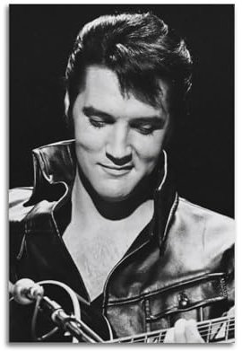EWQEIQUW Elvis Presley Poster, Wandkunst, Dekoration, Leinwandposter, Vintage-Kunst, ästhetische Dekoration für Wohnzimmer, Schlafzimmer, 30 x 45 cm, ungerahmter Stil