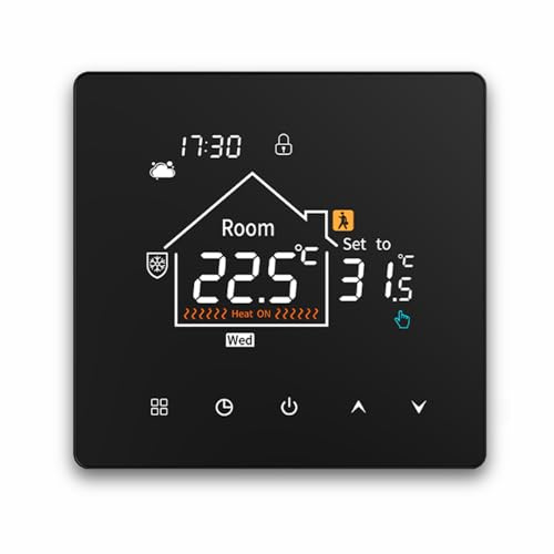 Irishom Smart Thermostat Electric Heating System Programmable Floor Temperature Controller for Home No Wireless Fidelity (Keine drahtlose Treue)
