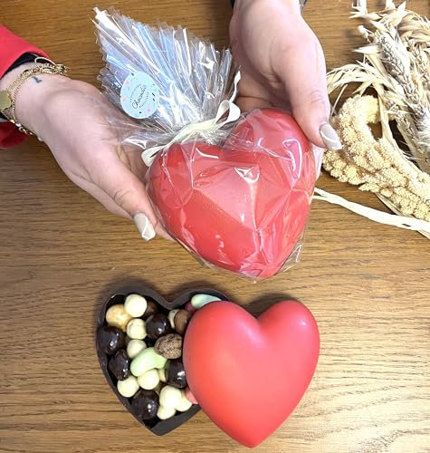 COEUR TOUT CHOCOLAT SAINT VALENTIN - COFFRET COEUR TOUT CHOCOLAT - CHOCOLAT CADEAU ST VALENTIN (Grand modèle 160g)