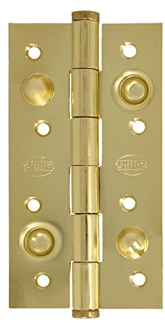 Amig - Bisagra de Seguridad - 150 x 82 x 3 mm - Cantos Cuadrados - Remate Plano - Sujeta Puertas de Entrada con Firmeza - Acero Latonado Barnizado