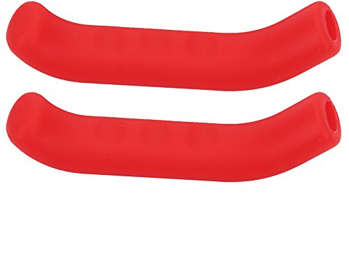 VGEBY Abdeckung für Bremshebel für Fahrräder, Mountainbikes, aus Silikon, rutschfest, Universal, für Fahrrad (2 Stück) – 5 Farben (Farbe: Rot)