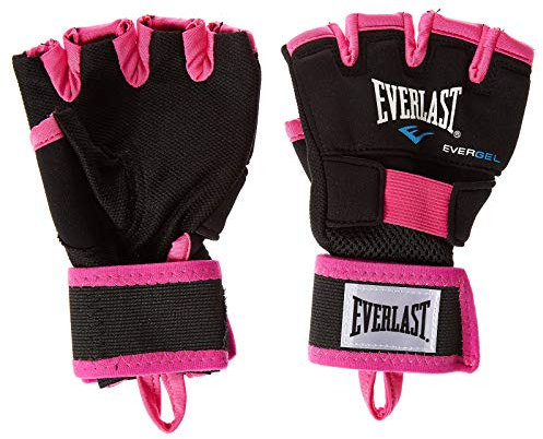 Everlast Unsiex - Erwachsene Sport Boxen Gelhandschuh Evergel Handwraps, Schwarz/Pink, M/L